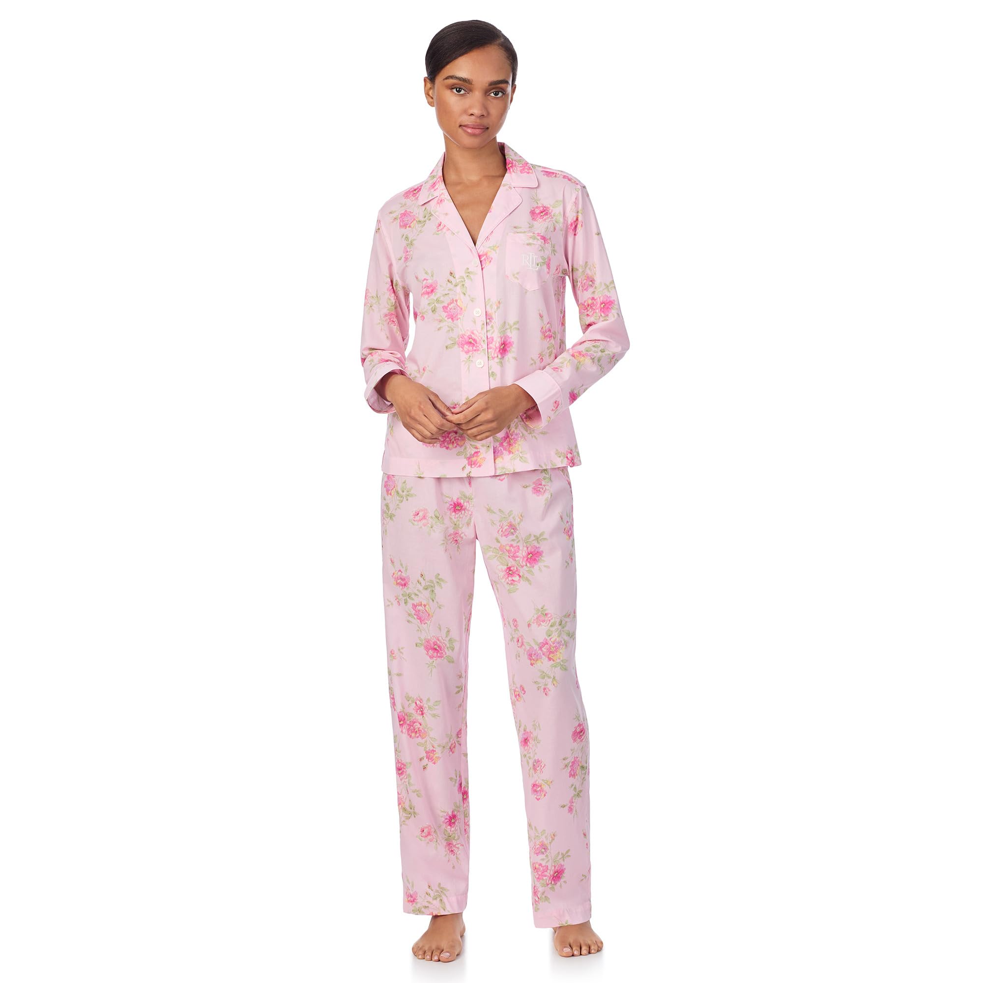 

Пижама Lauren Ralph Lauren Long, цвет Pink Ground Floral