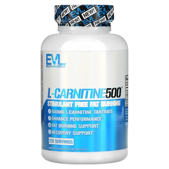 

Добавка EVLution Nutrition L-CARNITINE500, сжигание жира без стимуляторов, 120 капсул