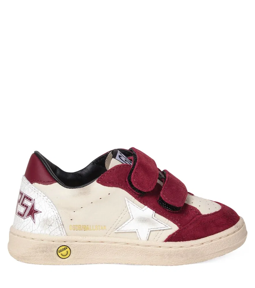Кроссовки Ball Star из замши и кожи Golden Goose Kids, красный — фото 3