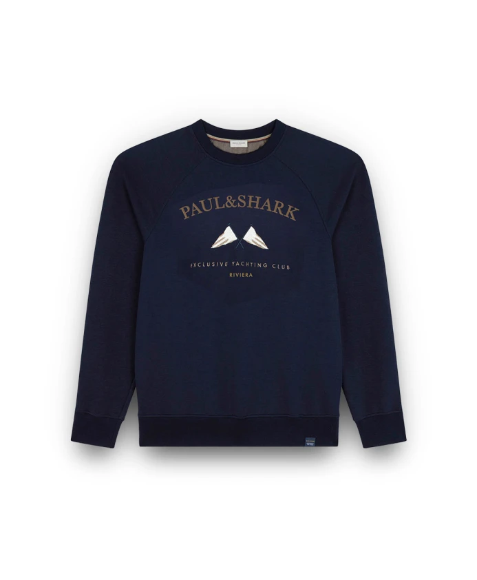 

Вышитая толстовка из очень мягкого хлопка Paul & Shark, синий