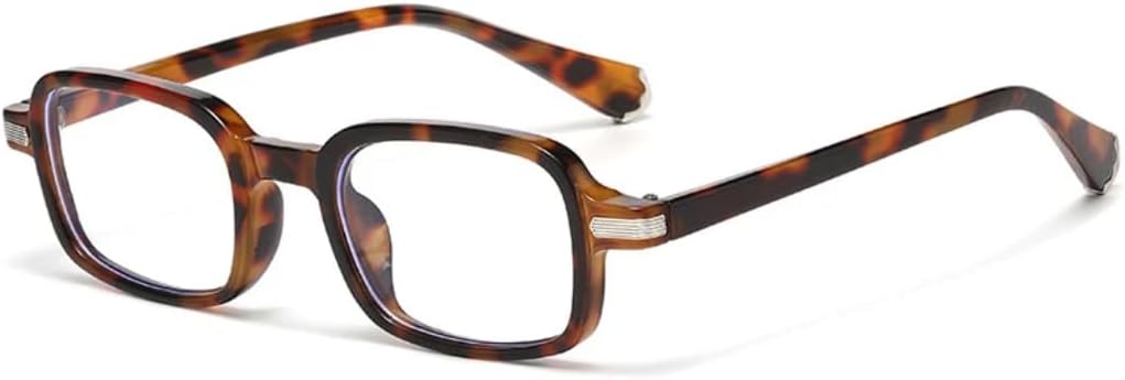 

Ретро прямоугольные женские солнцезащитные очки, модные прозрачные линзы с градиентом цвета океана, защита от УФ-излучения UV400, мужские модные очки с заклепками UUPTTPL, Leopard Clear