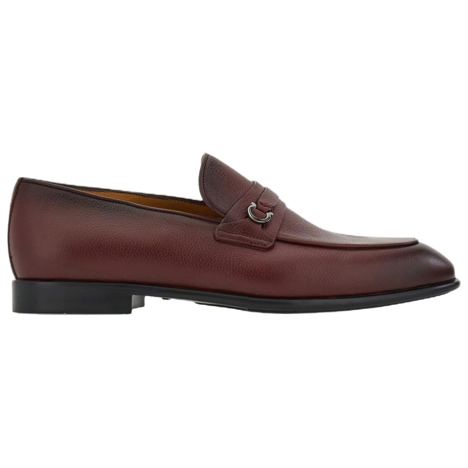 Ferragamo Gancini повседневные туфли из телячьей кожи мужские красный коричневый — фото 3