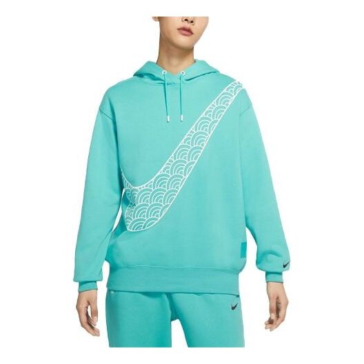 

Свитер cny new year's edition hoodie fleece loose knit sports blue green Nike, зеленый