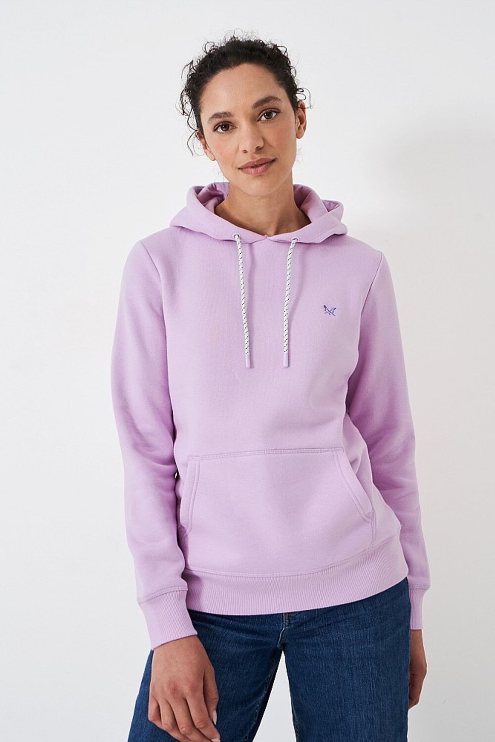 

Crew Clothes однотонная хлопковая толстовка с капюшоном обычного размера Crew Clothing Company, фиолетовый