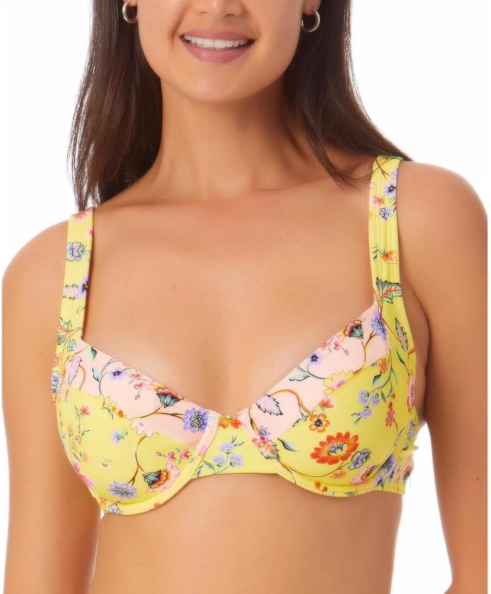 Juniors' Printed Underwire Bikini Top