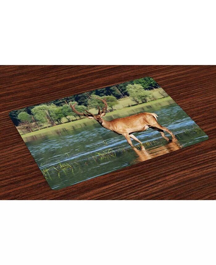

Коврики для столовых приборов Deer, набор из 4 шт Ambesonne, зеленый