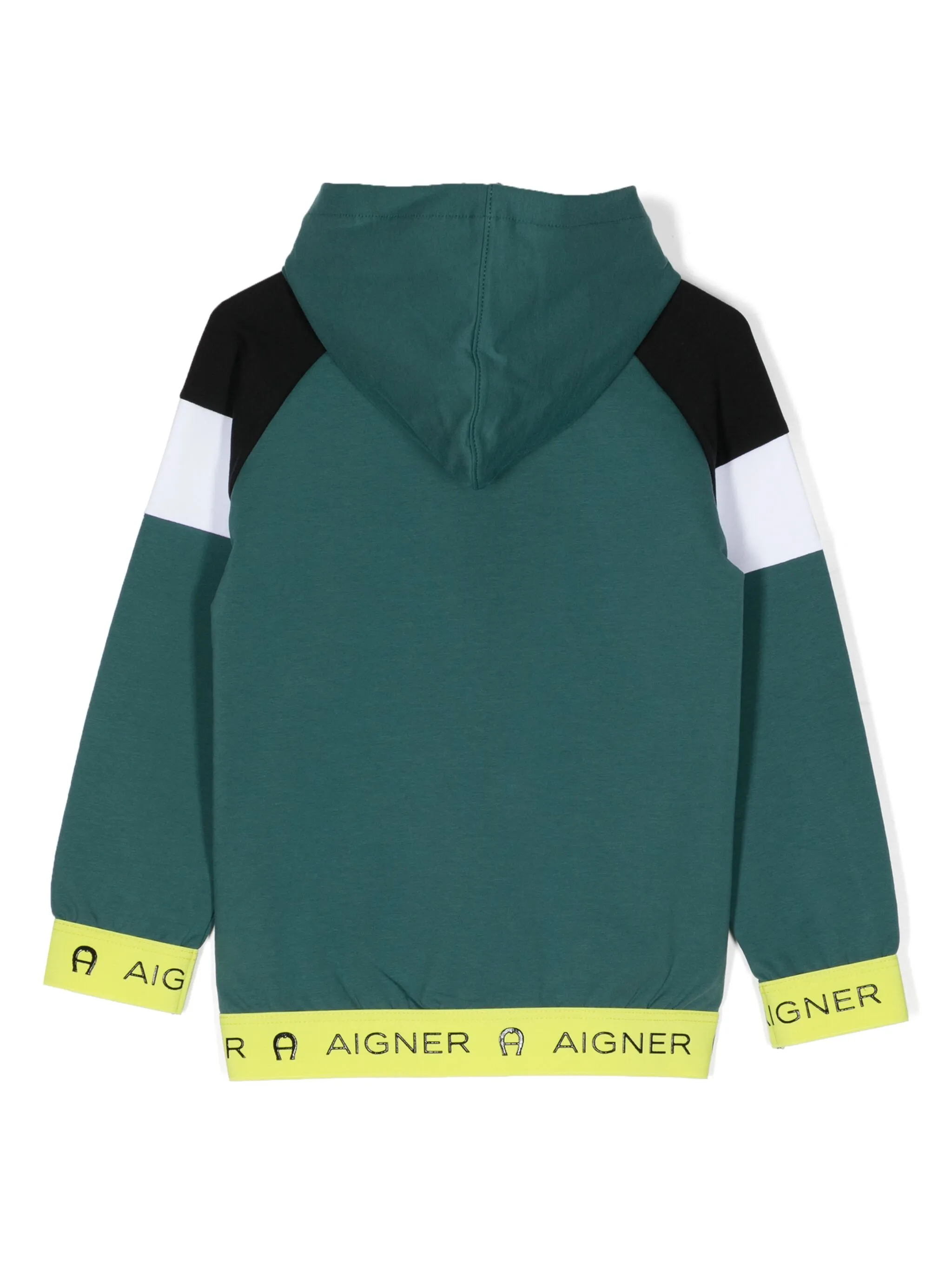 Спортивная куртка в стиле колор-блок с логотипом Aigner Kids, зеленый — фото 2