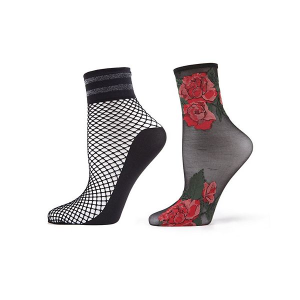 

2 пары модных женских носков-браслетов Memoi, Black Black