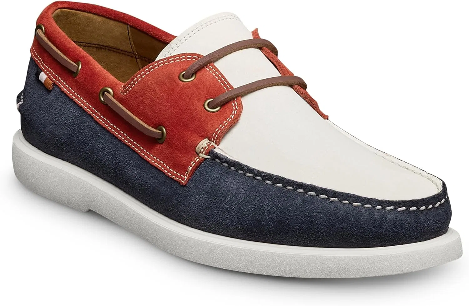 Мокасины Panama, Allen Edmonds, красный/белый/синий кожа