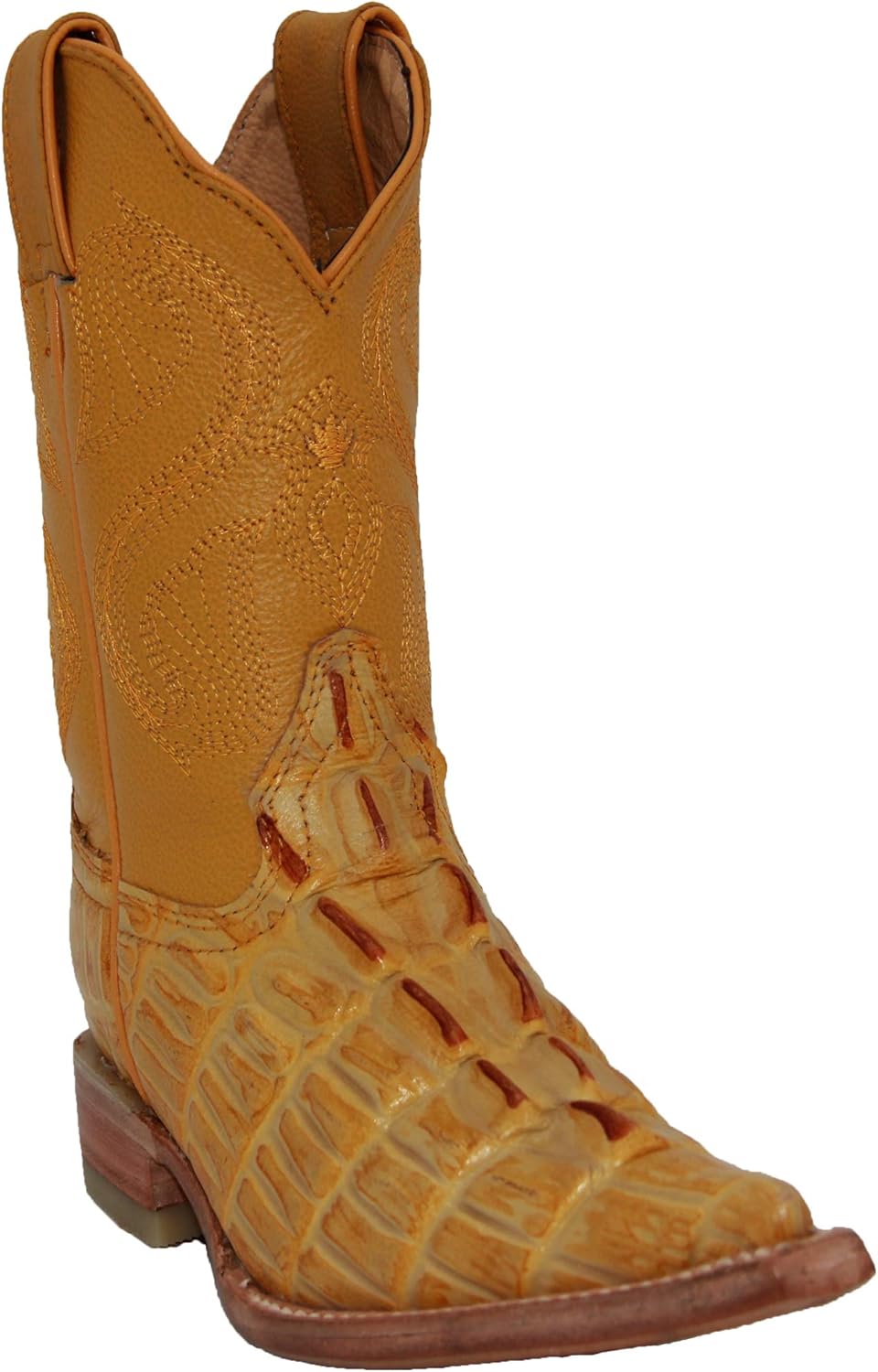 

Детские сапоги в стиле Дикий Запад с принтом крокодила и аллигатора для малышей и маленьких детей The Western Shops, Mustard Snip Toe