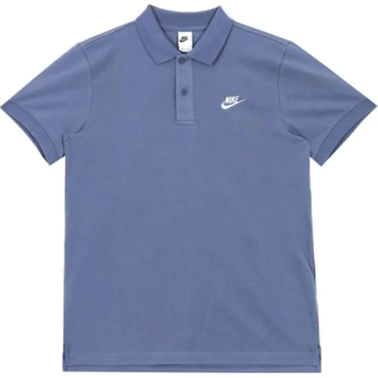 Nike Футболка-поло мужская diffused blue с воротником-поло умеренного прямого кроя