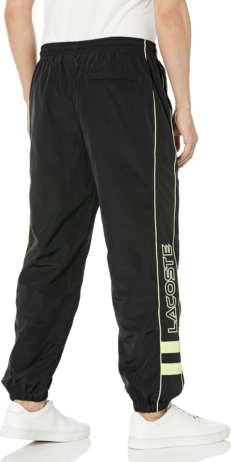 Lacoste мужские спортивные штаны с контрастными деталями, свободный крой, Black/Limeira — фото 2