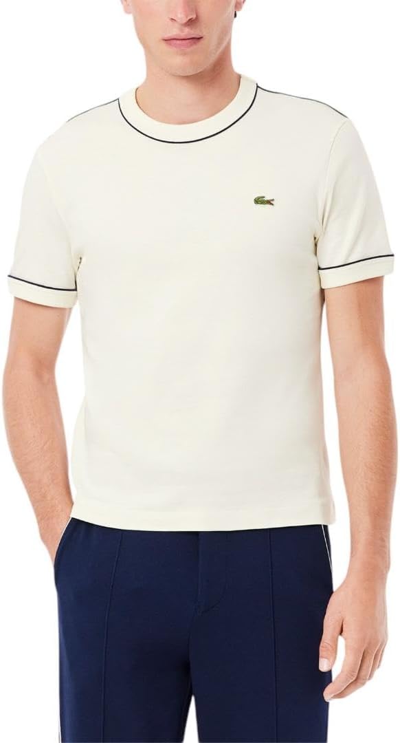 

Мужская теннисная футболка Lacoste Slim Fit Elevated, Off-White, Белый, Мужская теннисная футболка Lacoste Slim Fit Elevated, Off-White