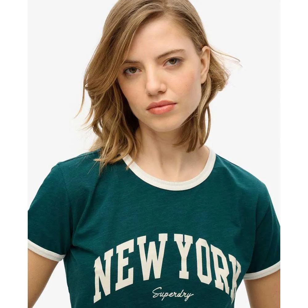 Футболка с коротким рукавом Superdry Ath Ess Ringer Fitted, зеленый — фото 3