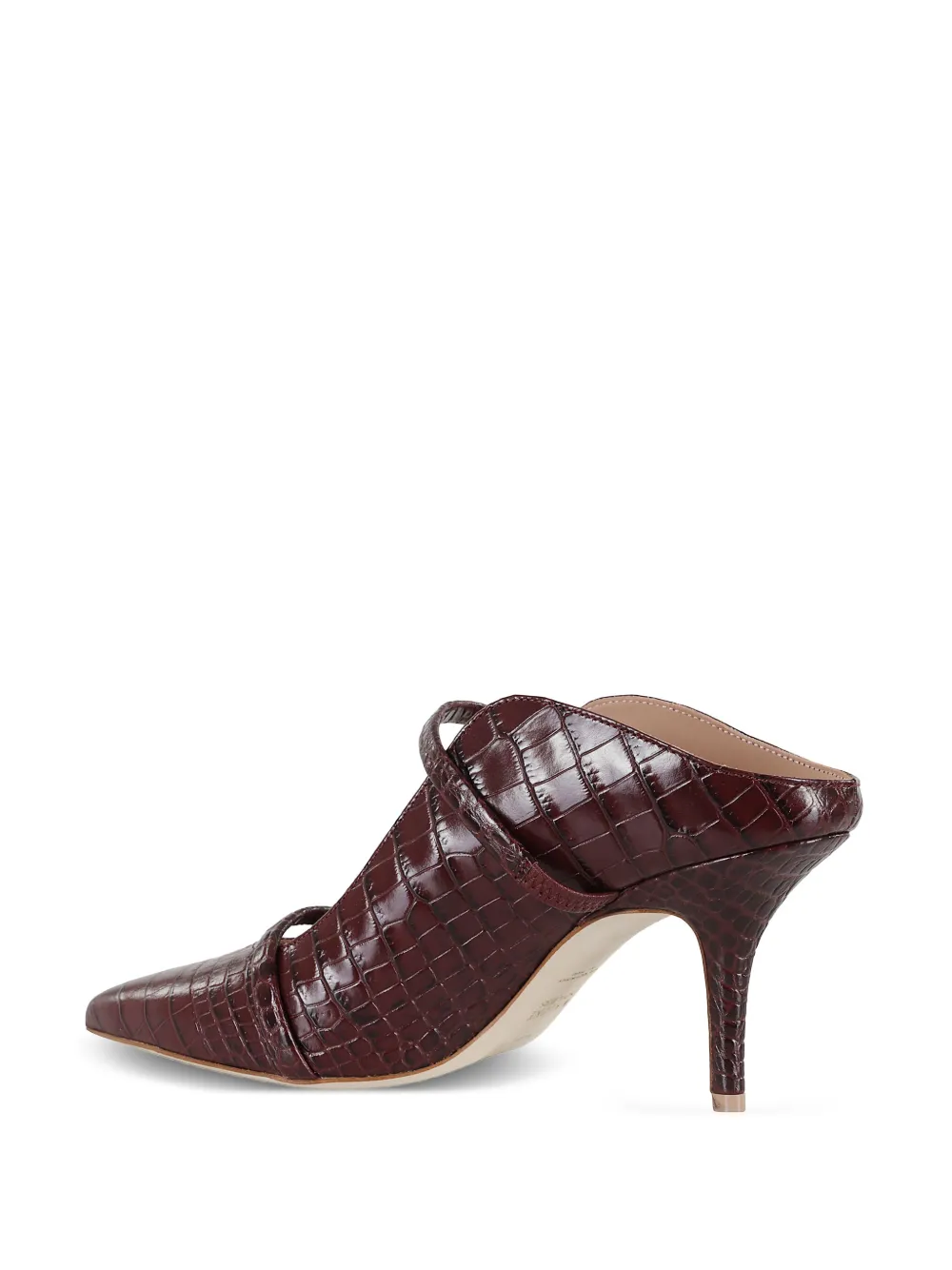 70-миллиметровые туфли с эффектом крокодила Malone Souliers, коричневый — фото 3