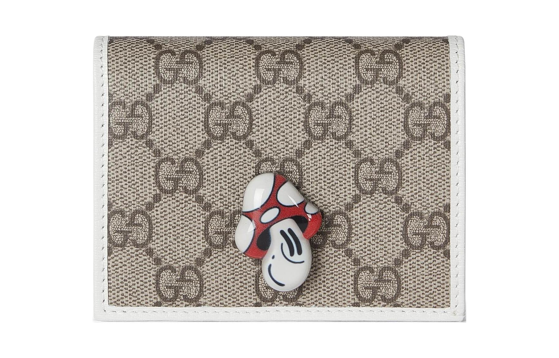 

Кошелёк из холста женский бежевый и эбеновый GUCCI