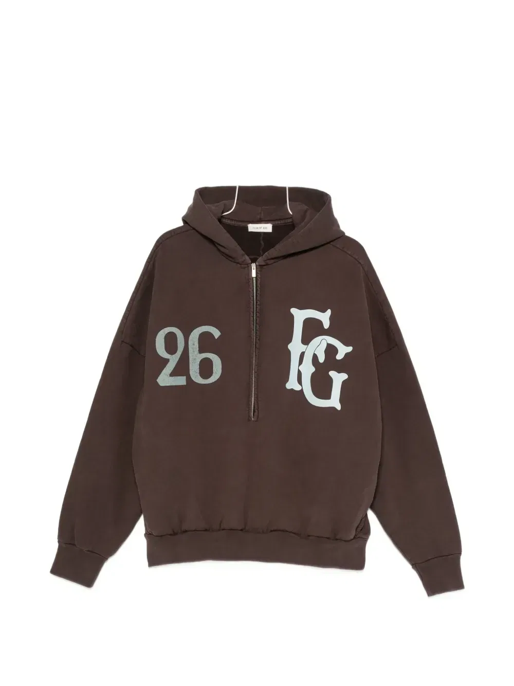 Худи на молнии с логотипом Fear Of God, коричневый