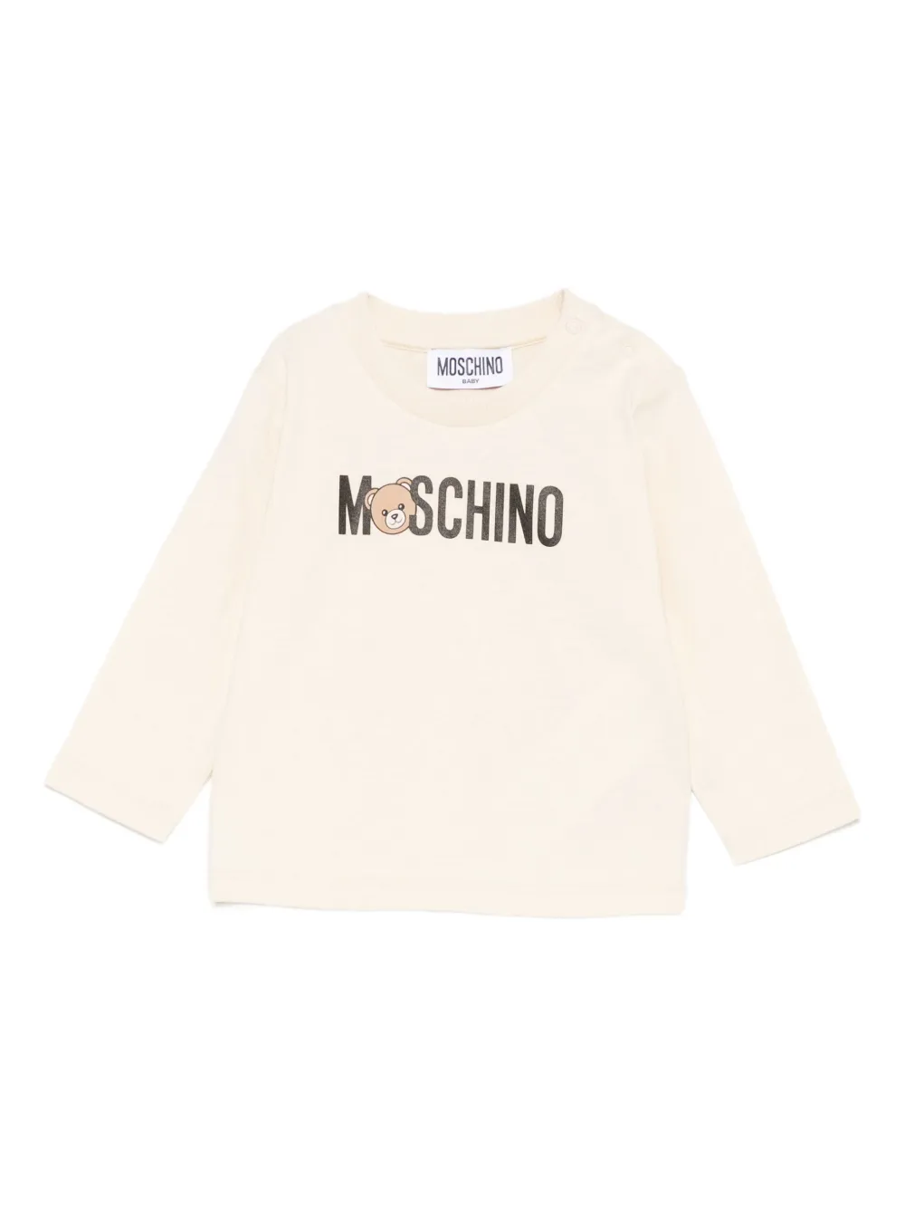 

Футболка с длинными рукавами и логотипом Moschino Kids, нейтральный