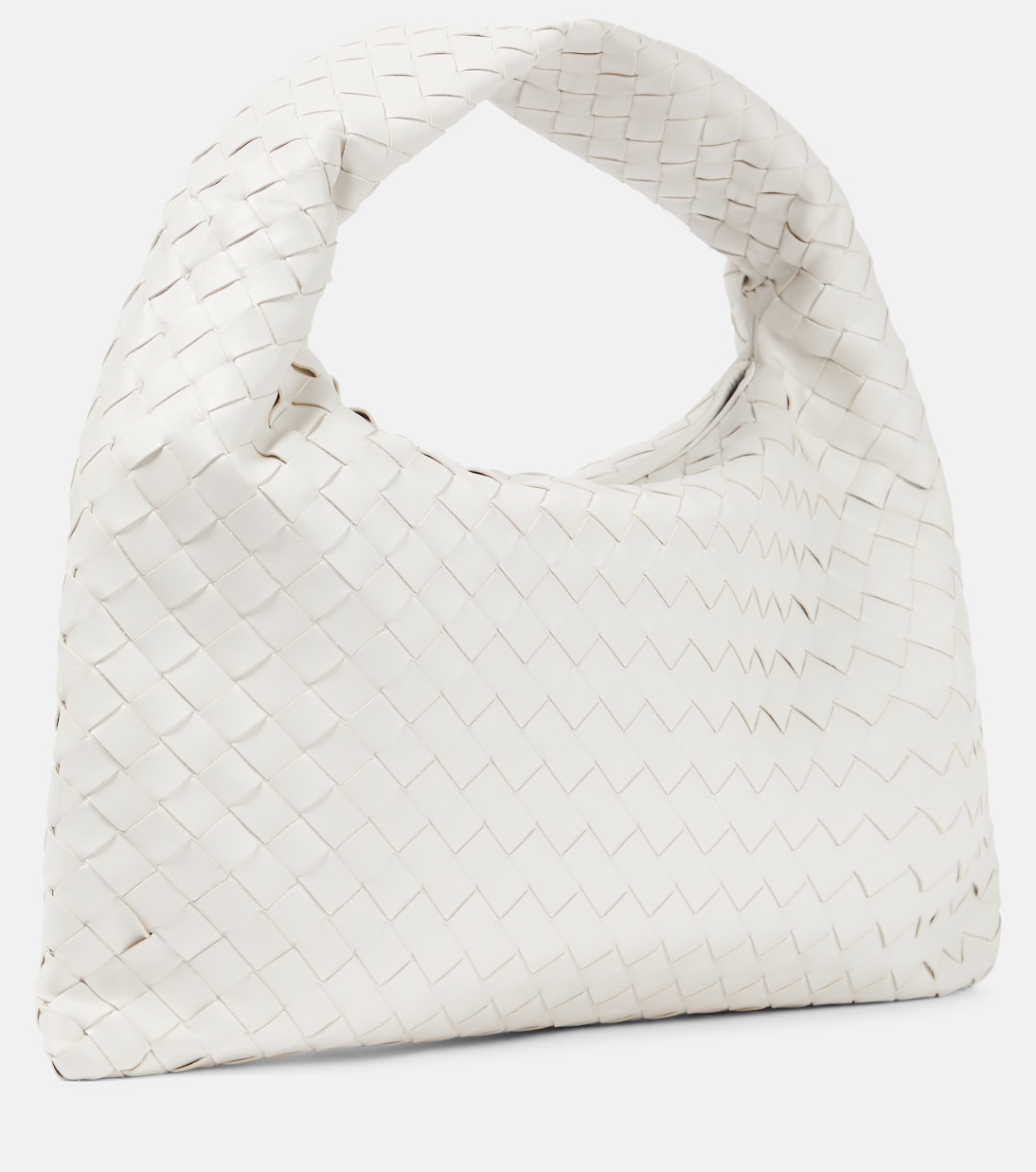 Сумка через плечо из кожи Hop Intrecciato Bottega Veneta, White-M Brass — фото 4