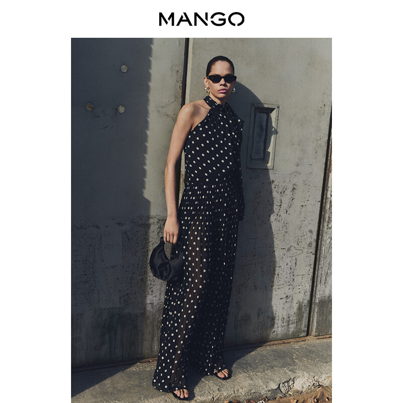 

Женские брюки Mango плиссированные с высокой талией, черный