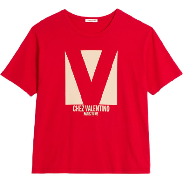

Футболка Valentino Chez с принтом, красная