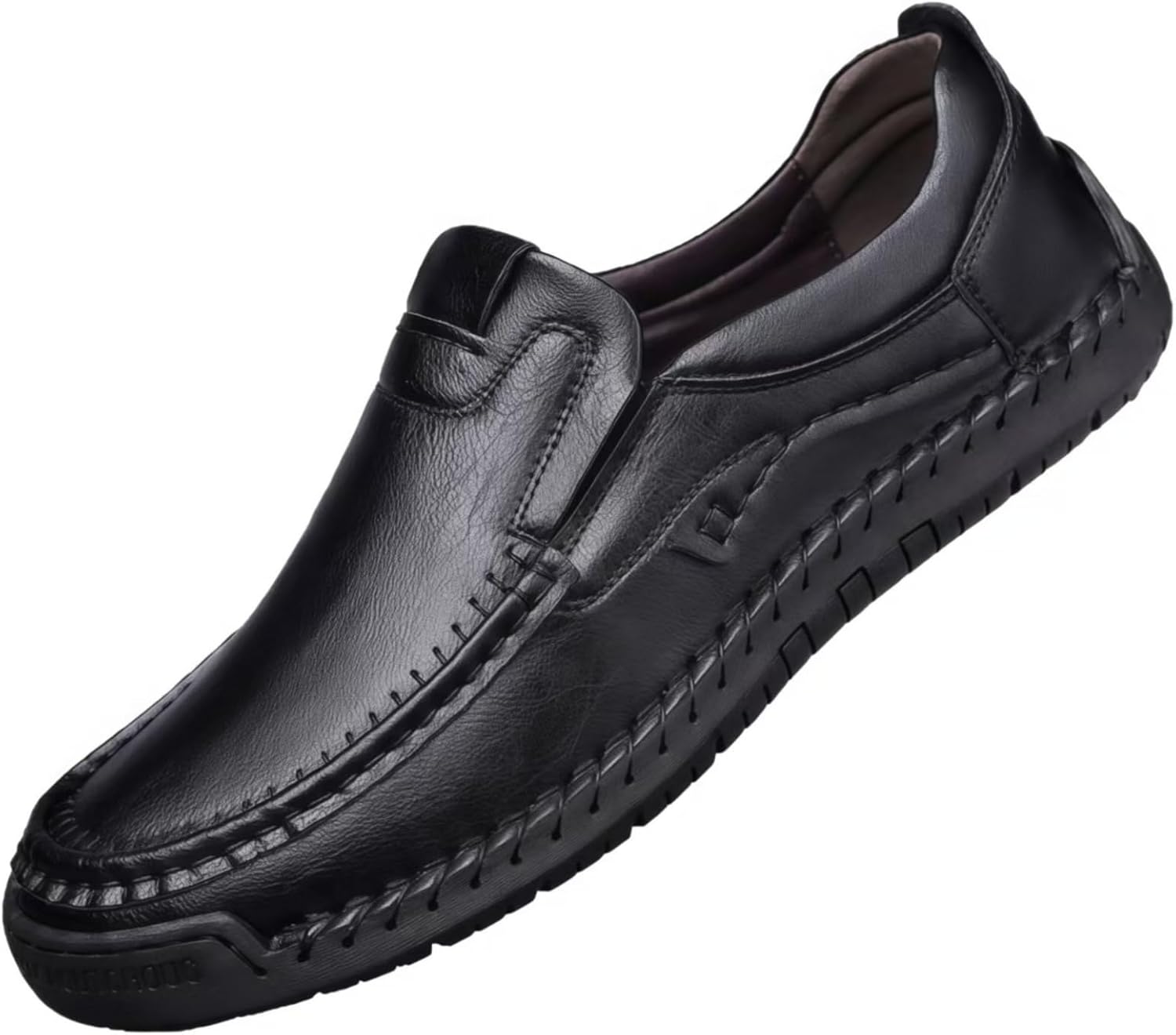 

Мужские повседневные лоферы из кожи ручной работы, обувь для вождения, оксфорды, комфортные для ходьбы, чукка, деловая обувь для работы и офиса Niairke, черный