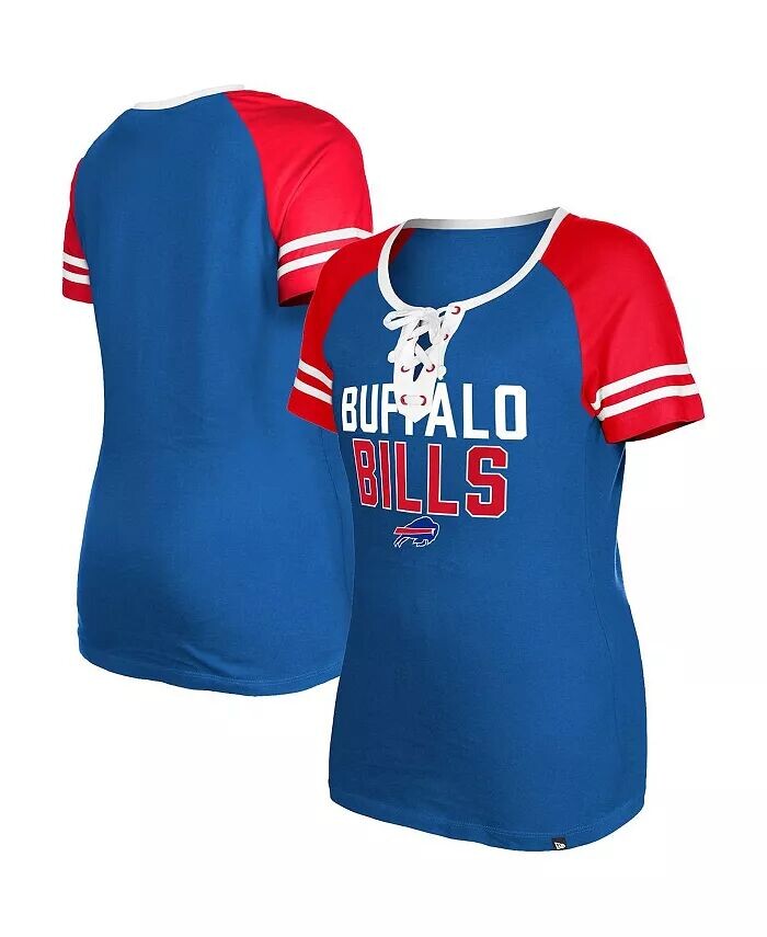 

Женская футболка на шнуровке Royal Buffalo Bills реглан New Era, синий