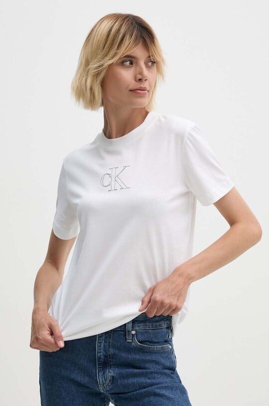 

Хлопковая футболка Calvin Klein Jeans, белый