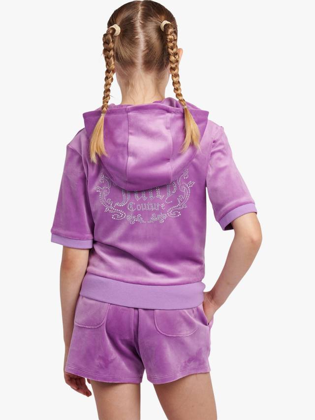 Детская велюровая толстовка на молнии Juicy Couture, Dewberry — фото 3