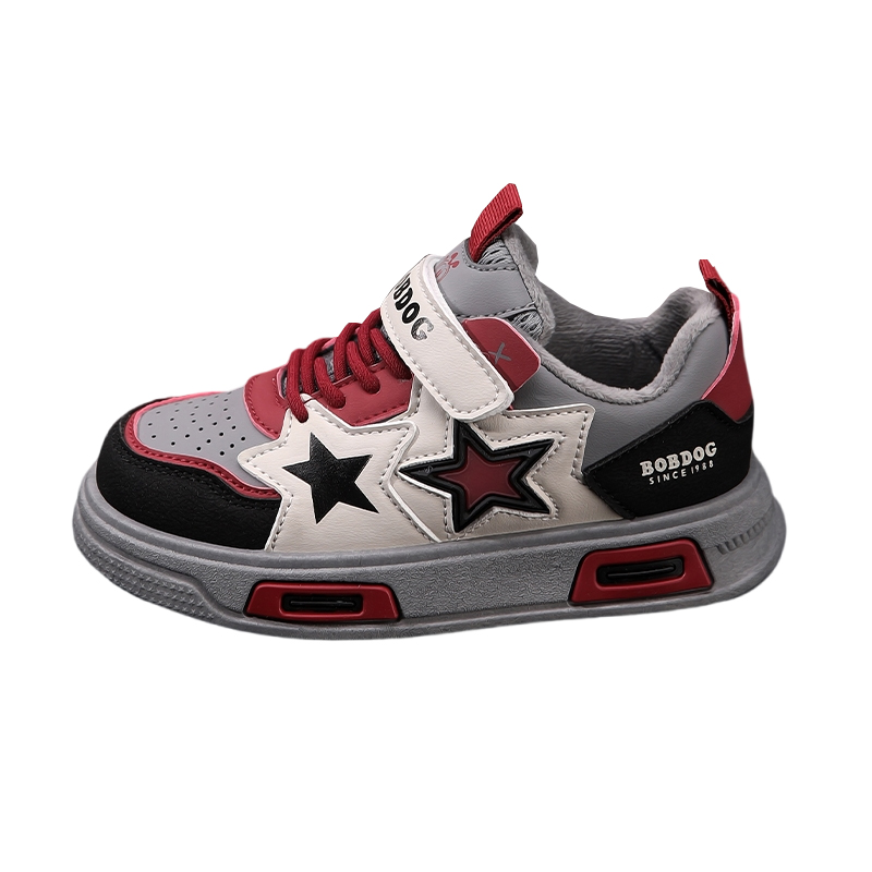 

Износостойкие дышащие водонепроницаемые нескользящие противоударные детские скейтборд-кроссовки BOBDOG, YCW029-Low-Top черный красный[Thin Cotton Thermal]