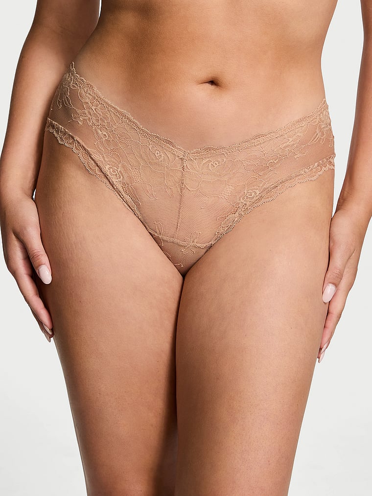 

Трусики-Слипы с высоким вырезом и кружевом розового цвета Very Sexy, lace praline