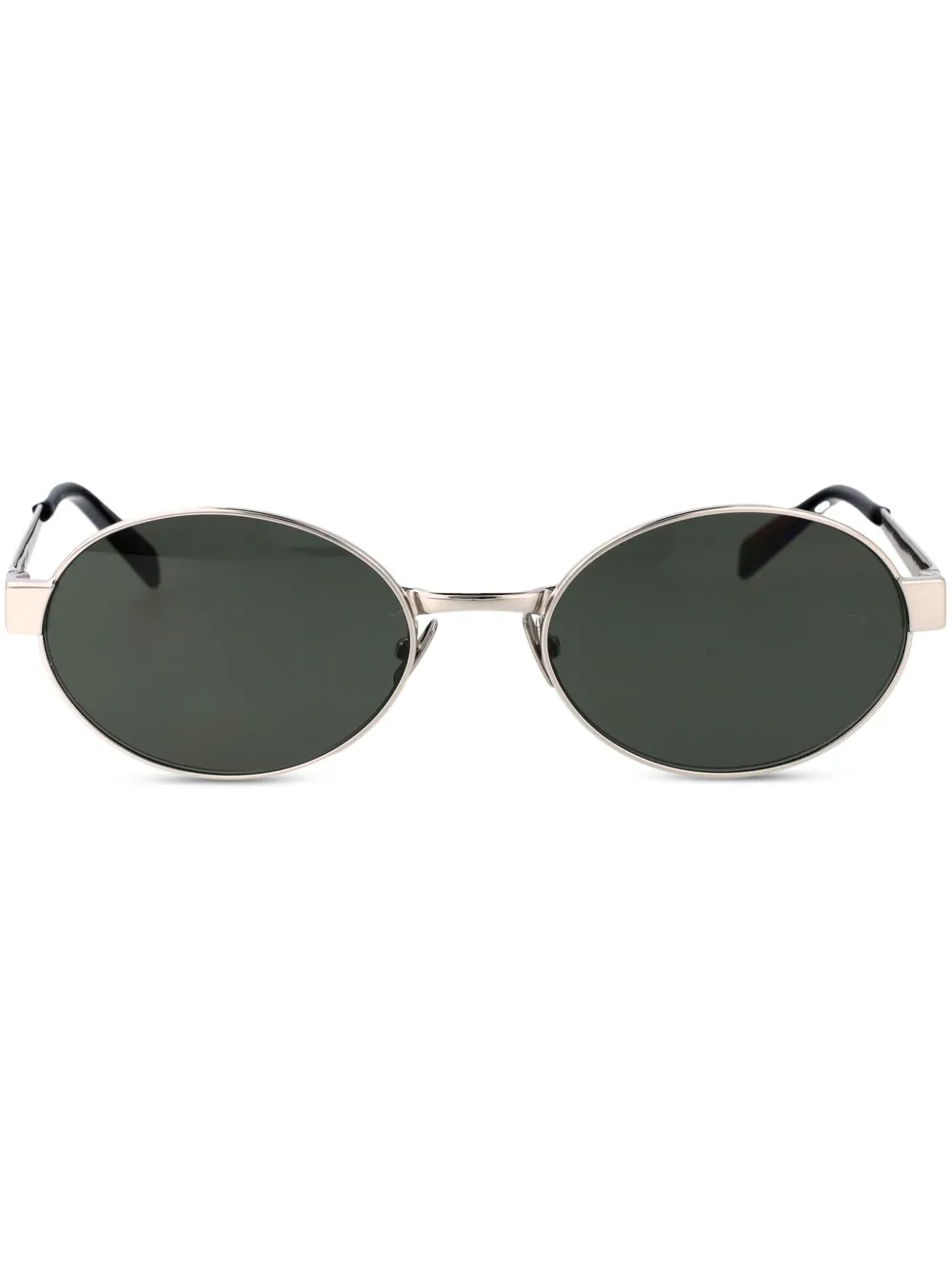 

Солнцезащитные очки в овальной оправе с логотипом Saint Laurent Eyewear, серебяный