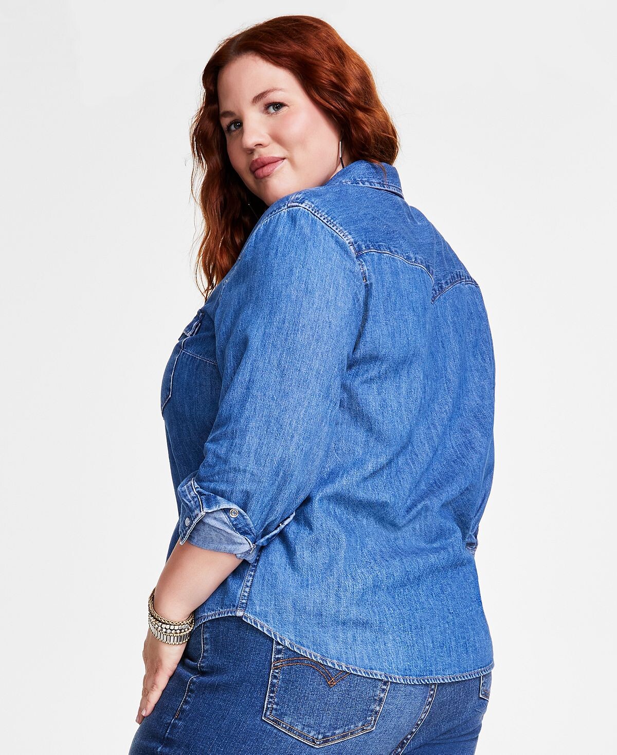 Модная рубашка из хлопка в стиле вестерн больших размеров Levi's — фото 2