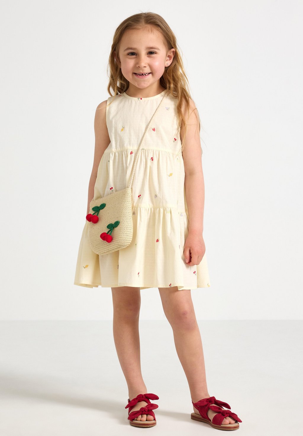 

Повседневное платье WITH EMBROIDERY Lindex, светло-желтый