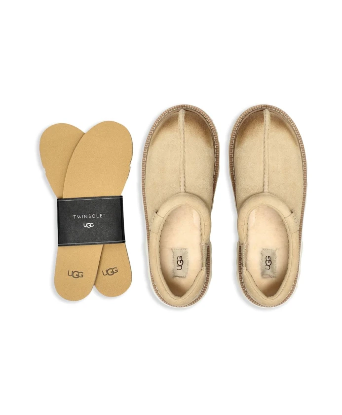 Желтые замшевые лоферы с массивным ремешком Ugg, желтый — фото 3