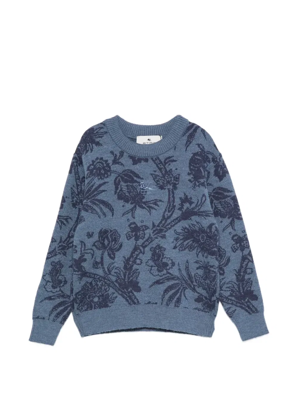 Джемпер с цветочным рисунком и изображением Пегаса ETRO KIDS, синий