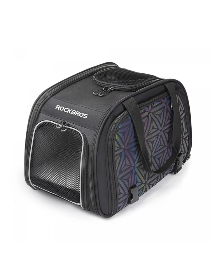 

Rockbros Сумка для переноски на велосипеде кошек и собак (макс. 10 кг) - черная на черном фоне