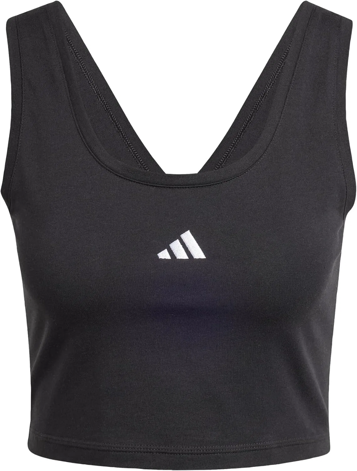 Женский топ-майка adidas с логотипом, черный/белый