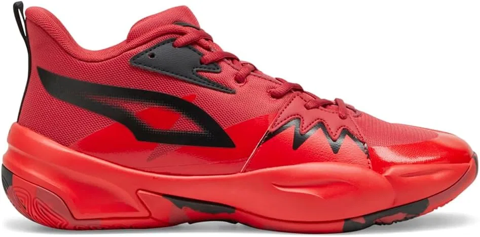 Мужские баскетбольные кроссовки PUMA Genetics, цвет бело-салатовый, размер 43 EU