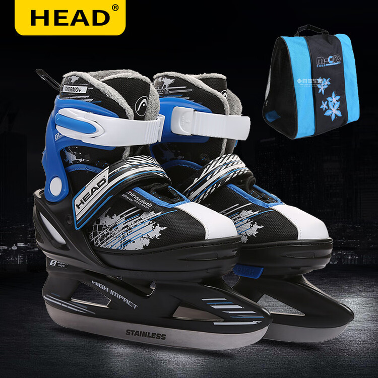 

HEAD Детские регулируемые коньки для фигурного катания H7 Black And Blue Ball Blades + Blue Bag, размер M (31-36)