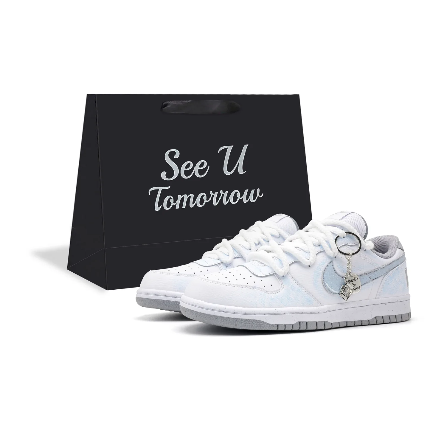 Nike Кроссовки для скейтбординга мужские Big Abrasion Resistant Breathable Low top Blue White