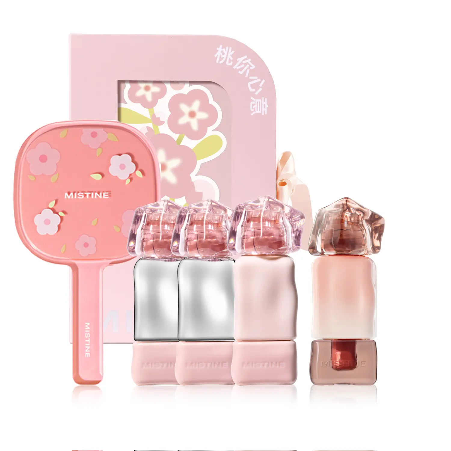 

Набор косметики Miss Heart Lip Stain Gift Box стойкая помада, легко растушевывается, глянцевый блеск для губ с натуральным финишем Mistine