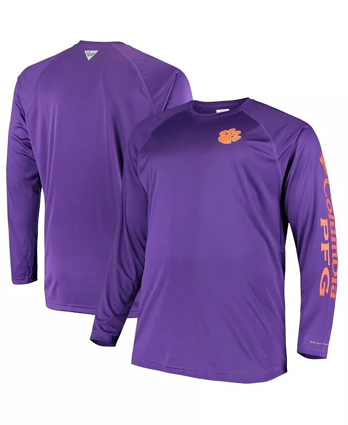 

Мужская фиолетовая футболка Clemson Tigers Big and Tall Terminal Tackle с длинным рукавом Omni-Shade Columbia