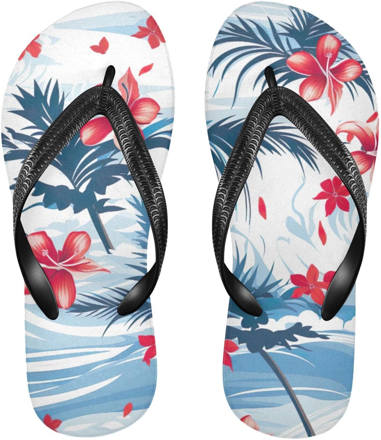 

Пляжные летние повседневные сандалии с цветочным рисунком и листьями, для женщин и мужчин, размер XS Kfbe, Tropical