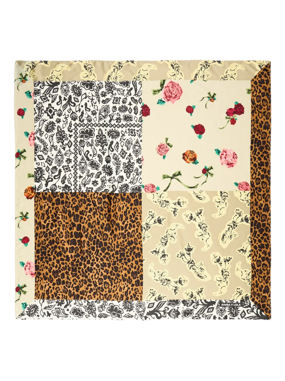 

Шарф с цветочным принтом Bimba Y Lola, бежевый