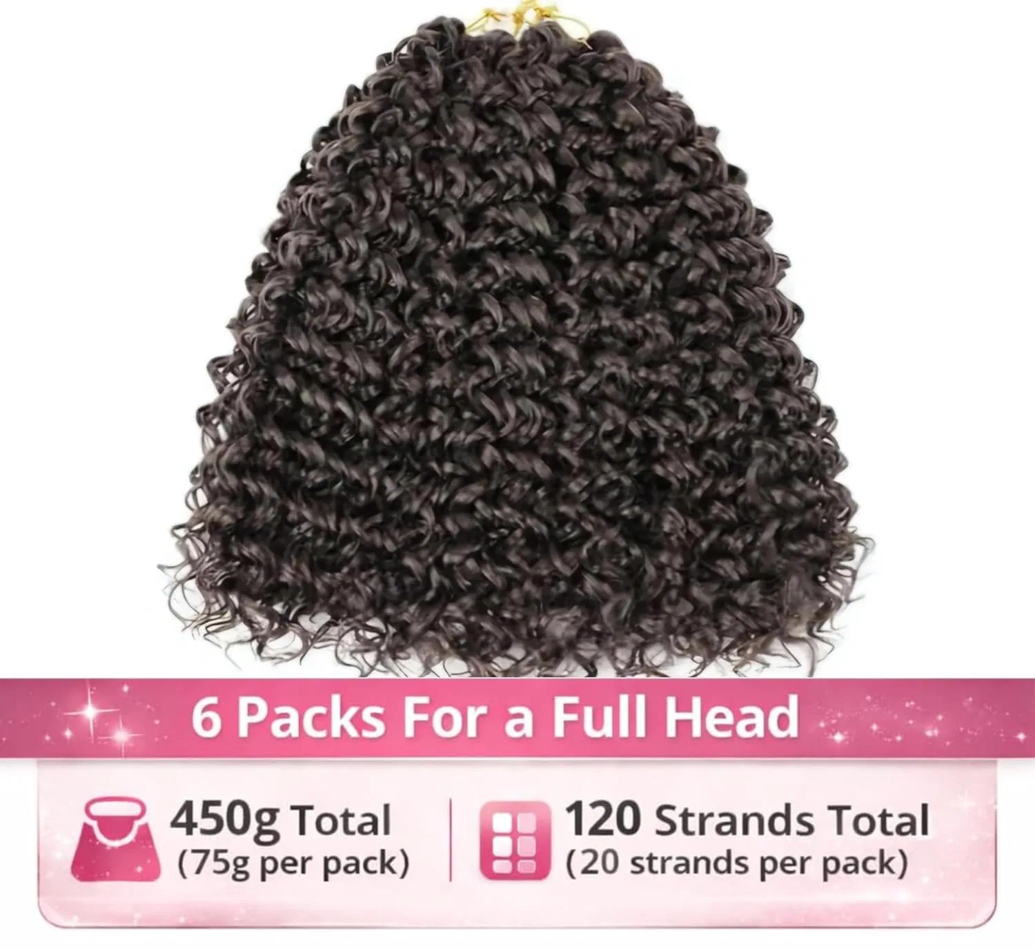 Искусственные волосы Gogo Curl Braid для плетения, 510 г, 144 пряди Hair Beauty, #4 — фото 3
