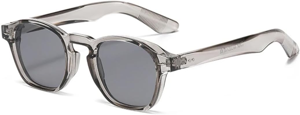 

Мужские квадратные солнцезащитные очки в стиле ретро с заклепками, модные трендовые очки с защитой от УФ-излучения UV400, женские очки в прозрачной оправе UATXTAU, Grey Grey