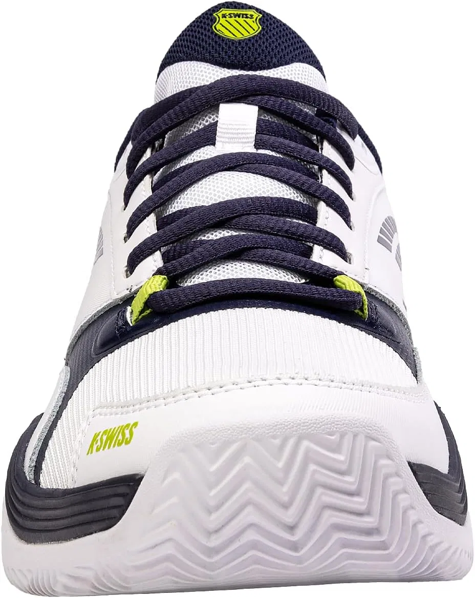 Кроссовки теннисные K-Swiss, White Peacoat Lime Green — фото 2