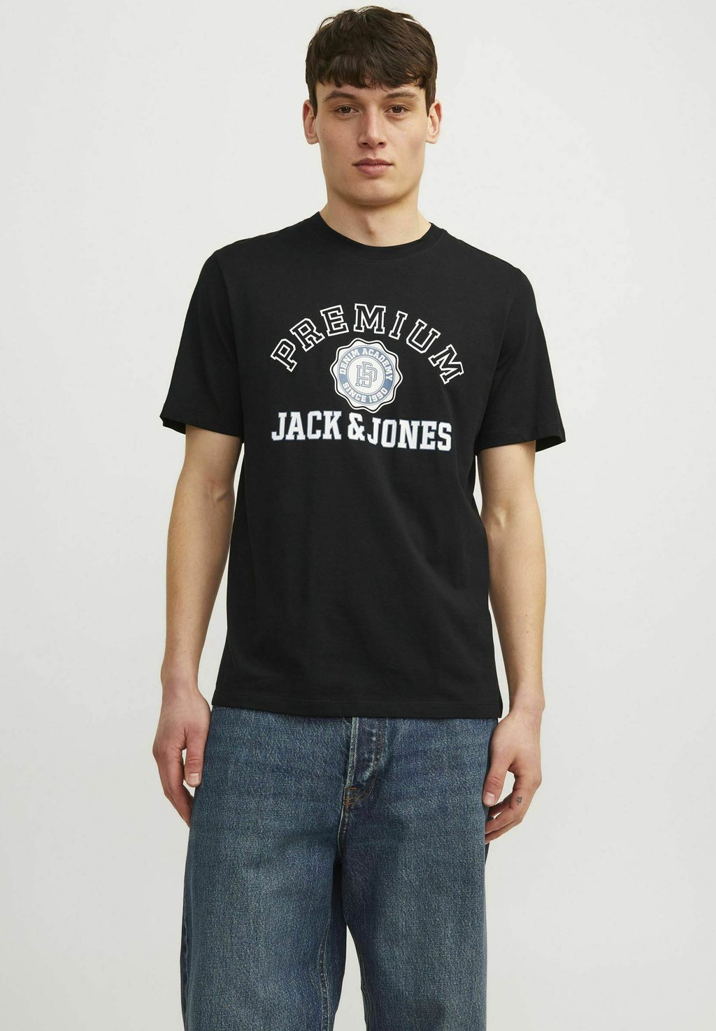 

Рубашка с принтом RUNDHALS Jack & Jones PREMIUM, черный
