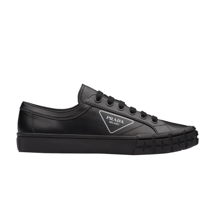

Кроссовки Prada Cassetta Wheel Leather Low 'Black', черный